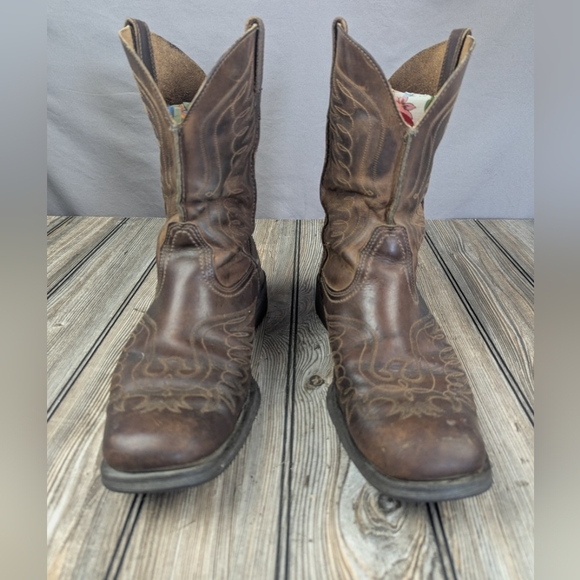 Ariat Rambler Brown Leather Cowboy Boots Size 10.5 EE In Used Condition - Picture 1 of 12